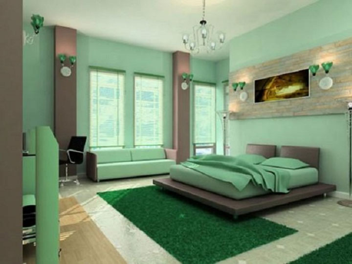 緑　壁　部屋